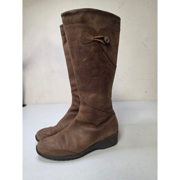 Teva Shoes - Teva Women Brown Leather Tall Riding Boots Toggle Detail Size 7